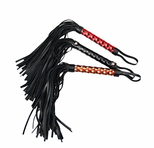 HOT! 3 Colors Leather Spanking Fetish Whip Flogger Sex Toys For Couples Sexy Policy Adult Games Flirt Erotic Products (38.5cm Length, Black)