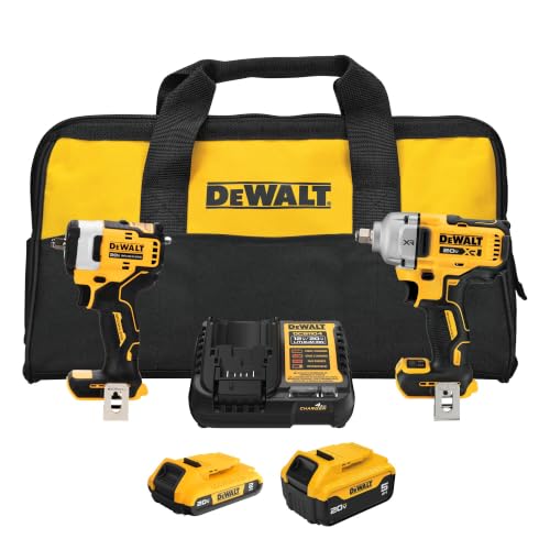 Image of DEWALT 20V MAX 1 /2 and 3 /8 in. Cordless Impact Wrench Combo (DCK206D1P1)