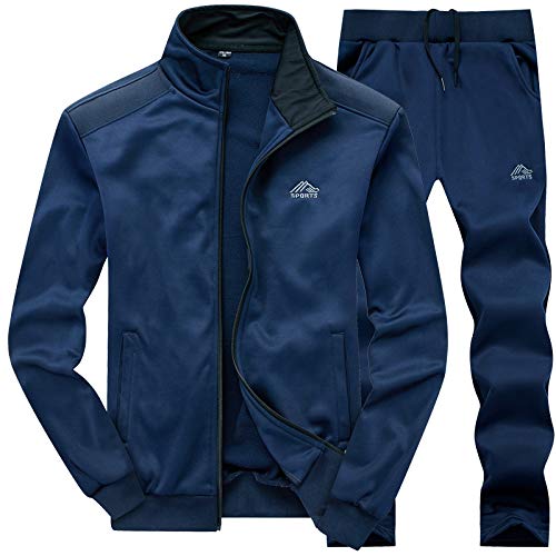 MANLUODANNI Ensemble Survêtement Homme Pantalon Sweat Jogging Set Bleu XL Cover