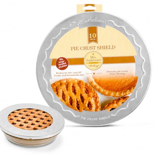 Mrs. Andersons Baking Pie Crust Protector Shield Fits 9.5-Inch And 10-Inch Pie Plates Prevents Over-Browning And Spills