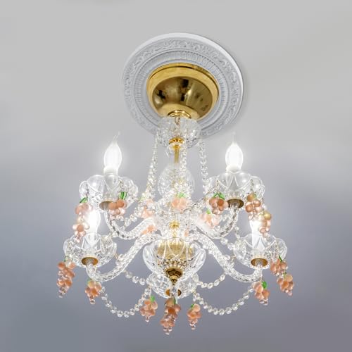 Image of VIHOSE 6 Pcs PU Ceiling Medallion Decorative 6 inch ID x 10 inch OD Recessed Lighting Trim Ring Decorative Light Covers for Light Fixtures Ceiling Fans Chandeliers Round Ring Plate Decor