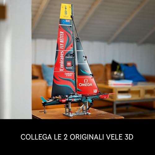 Technic Emirates Team New Zealand AC75, Modellino di Nave Yacht da Costruire, Kit Modellismo per Adulti con Barca a Vela, Idea Regalo Creativa per Uomo, Donna, Lui o Lei, Decorazione Casa 42174 - Lego - Immagine 2