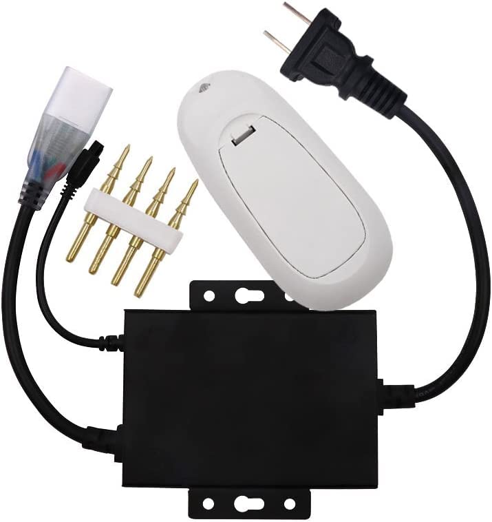 XUNATA 110-120V 1500W 24Key IR Remote Control, RGB LED Controller for 5050 2835 LED Neon Rope Light (8mm)