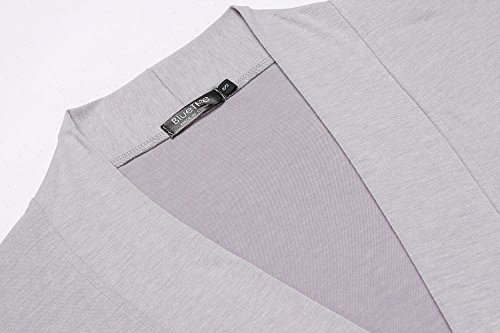 Bluetime Womens 3/4 Sleeve Kimono Robes Short Bathrobe Nightwear (Xxl, Gray) #TOP5