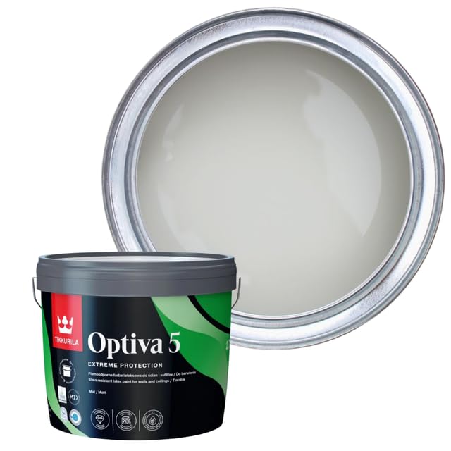 TIKKURILA Optiva 5 Matt Emulsion Paint – Durable, Scrubbable & Easy-Clean for Walls and Ceilings | Zero VOC - 3L Tuft H495 — image 1