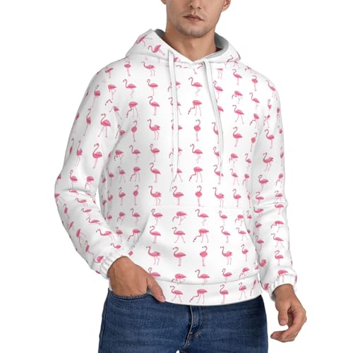 Sweat à capuche flamants roses imprimé sweat blanc original hoodie