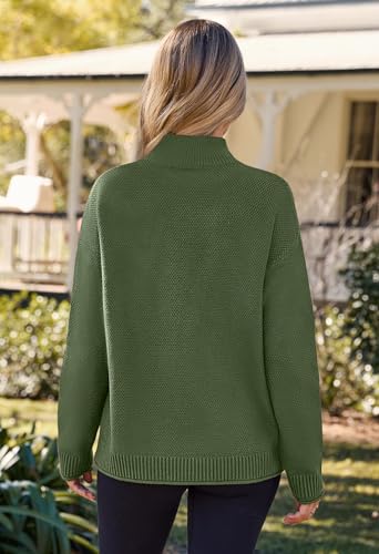 Image of MEROKEETY Women's Turtleneck Long Sleeve Sweater 2025 Fall Cozy Knit Loose Casual Trendy Pullover Tops Winter Clothes