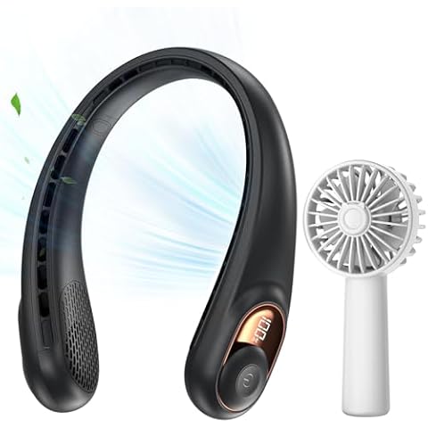 KIDEE Portable Fan, Neck Fan & Mini Handheld Fan, 3 Speeds, USB Rechargeable, Long Use Time, Battery Operate Small Personal Fan for Outdoor Indoor Office Travel Cover