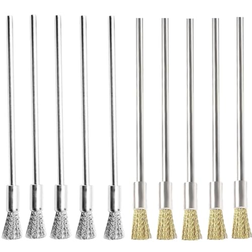 10 Pieces Small Wire Brush Wire Brush Set for Cleaning – Stainless Steel Bore Brushes for Rust and Paint Removal,Wire Tube Washing Brush for Cleaning Small Parts