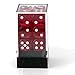 Chessex Translucent 16mm d6 Red w/White Dice Block 12 pipped dice