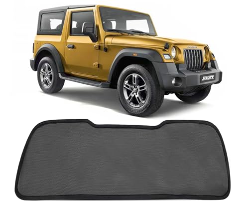 Image of Autofact Dicky Curtain for Mahindra Thar | Custom Fit Rear Windshield Sunshade | UV & Heat Protection | Foldable Mesh | Privacy & Cooling Car Accessory