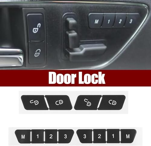 GLEEMAX Car Interior Stickers Button Decal Compatible with Mercedes Benz GLK350 C Class CLS C218 SLK W172 W204 W212 W218 W207 Steering Wheel A/C Air Conditioner Window Radio Number Door Dash Sticker