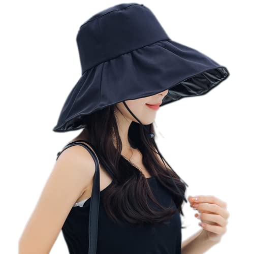 Women Summer Rain Hat Uv Upf 50 Sun Protection Wide Brim Hat Sun Hat Foldable Bucket Hat (Black) #TOP1