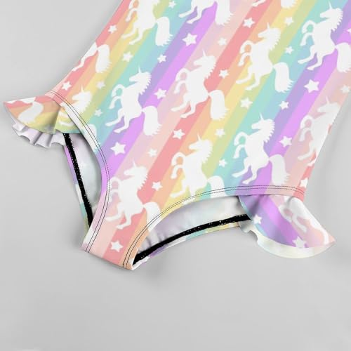 Image of Girls One Piece Swimsuit Lovely Cute Animals Ruffles Swimwear Bathing Suits 3-12 Years