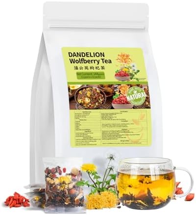 Dandelion Wolfberry Tea, Natural Kidneys & Liver Health Dandelion Root Tea