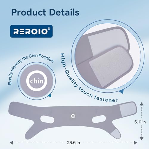 image for REROIO Chin Strap for Sleeping with 4-Side Adjustment, Anti Snoring Ch