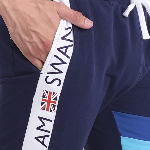 Image of AM SWAN Mens Premium Cotton Colourblocked Printed Stylish Comfort Knee Length Shorts