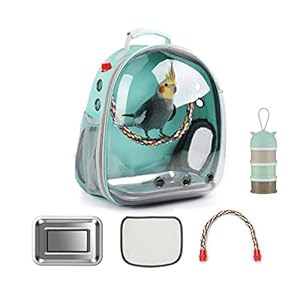 Bird Carrier Cage, Bird Travel Backpack with Stainless Steel Tray and Standing Perch