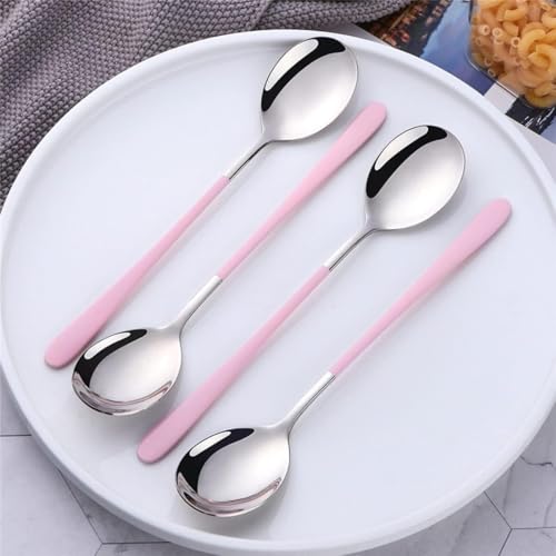 Image of Stainless Steel Dinner /Table Spoons, Silver Elliptical Head, Spoon Set, Length 21 cm (6 Pieces Silver Spoon)
