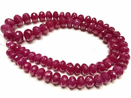 Naturalny rubinowy korund Rondelle fasetowane koraliki 7 x 10 mm 45 cm długi sznurek tworzenie biżuterii koraliki z kamieni szlachetnych do naszyjnika bransoletki