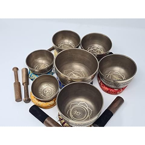 Handmade Tibetan 7 Chakra Singing Bowl Set Cover