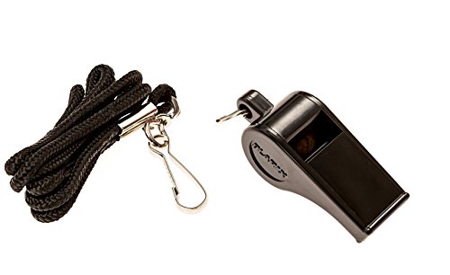 BLARIX Lifeguard Pea Whistle and Lanyard (Black and Black)