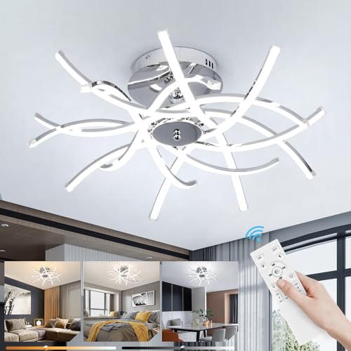 Plafond LED de conception incurvée 98W à intensité variable avec télécommande