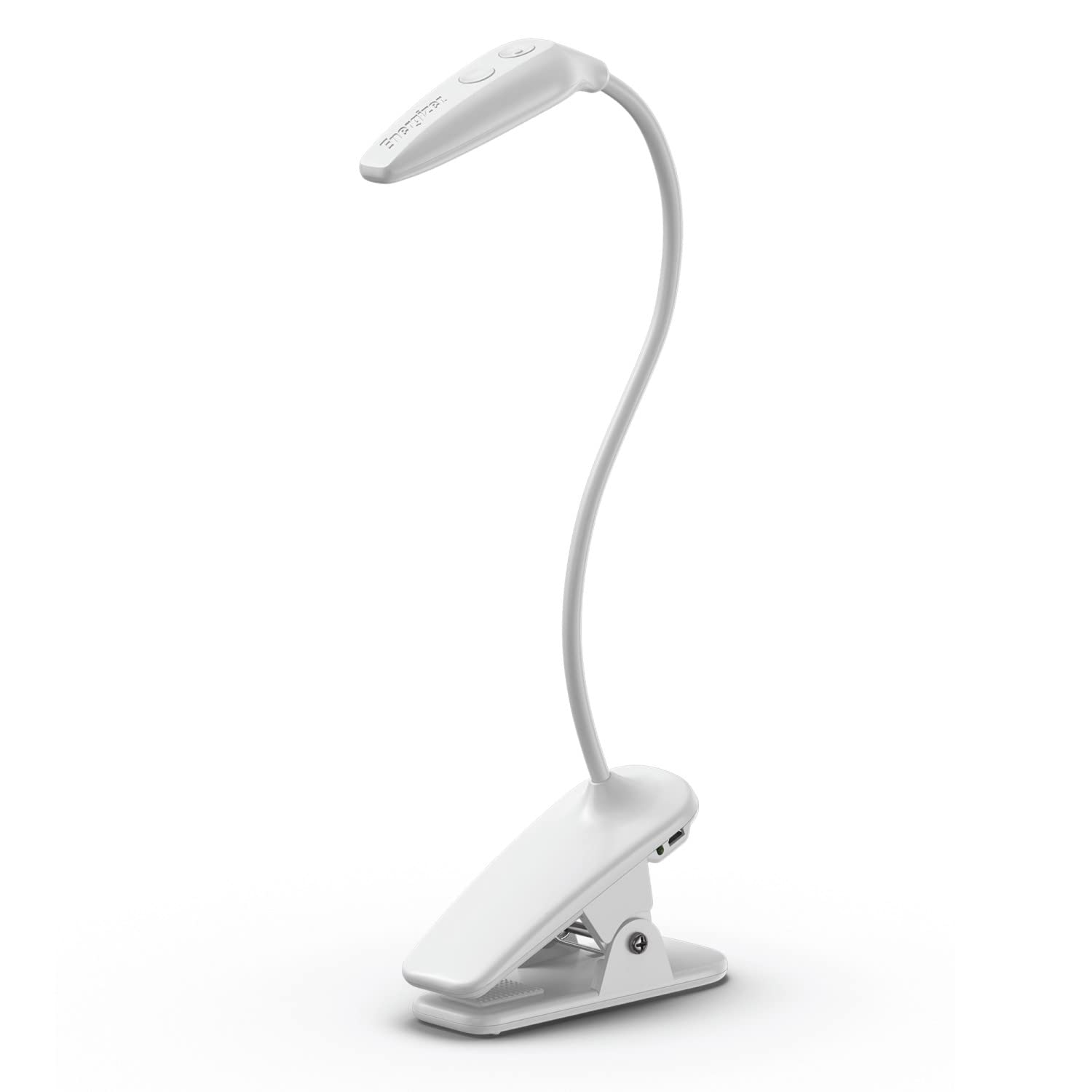 Energizer Rechargeable LED Book Light, Clip On Reading Light with Adjustable Light Modes, USB Charging Cable Included, Pack of 1, White