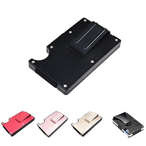 Andoer Carteira masculina de metal ultraleve para cartão de crédito carteira fina com bloqueio de RF