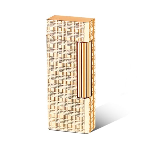Encendedor de butano, diseño retro portátil, rodillo de encendido vertical, llama ajustable, embalaje en caja de regalo