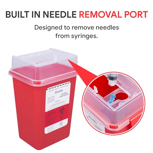 Image of Alcedo Sharps Container 1 Quart (1-Pack) for Home Use & Travel Disposal