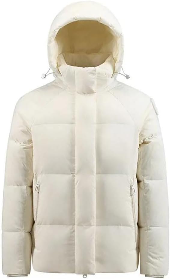 Women’s Down Jacket Hooded Thick Warm Casual Outerwear White Duck Down Winter Fashion Coat