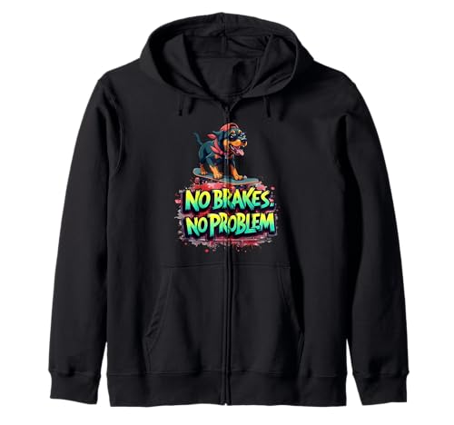 Divertido regalo de patineta para dueños de perros Rottweiler Sudadera con Capucha