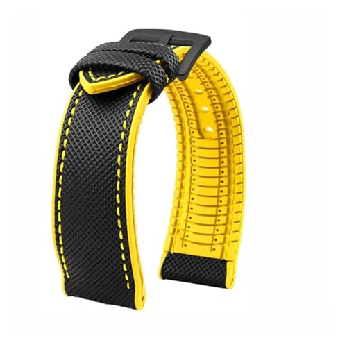 IK eB\ ~h[ IWC EHb`oh 19 20mm 22mm iC VR EHb`Xgbv Y h o[ Xgoh ANZT[(Black yellow black A,20mm)