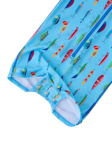 Image of RUGGEDBUTTS Baby /Toddler Boy Swimsuit, One Piece Zipper Rash Guard Sunsuit with UPF 50+ Sun Protection