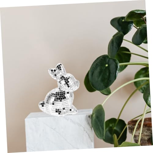 Estatua disco espejado brillante para bodas, fiestas y escenarios: diseño único artesanal para celebraciones festivas y adornos de mesa miniatura 5