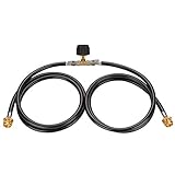 WADEO Y Splitter CGA Propane Tank Converter Adapter Hose, 5 Feet 2 Way Y Propane Splitter Hose Assembly Replacement for QCC1 20lbs Gas Tank