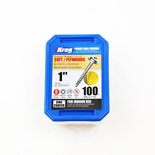 Vis Pocket-Hole Kreg empeche le glissement des joints bois assemblage invisible 1 pouce