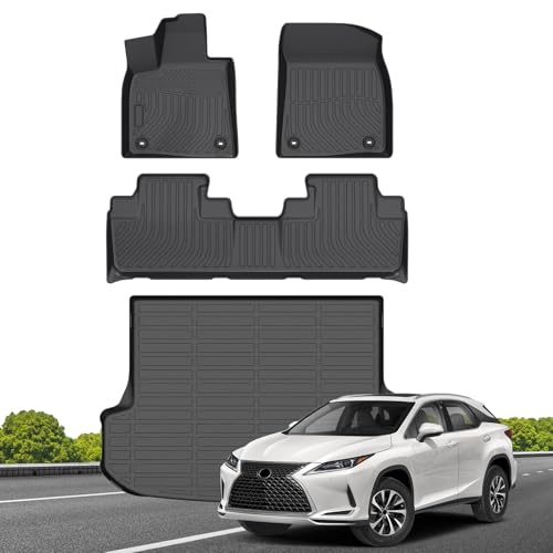 Floor Mats & Cargo Liner for Lexus RX RX350 RX450h 2016-2022 (Not for RXL), Custom Fit All-Weather Car Liners for Lexus, High Edges Anti-Slip TPE Mats, Front & 2nd Row & Trunk Mat