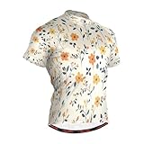 Men's Cycling Jerseys Tops Biking Shirts Short Zipper Bike Road Riding Biking Shirts for Men Pockets Leaves and Florets