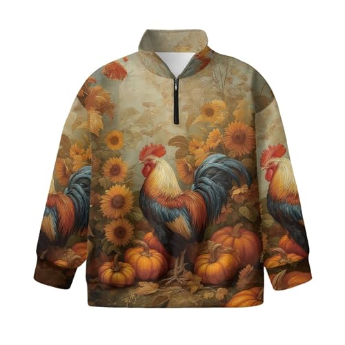 Image of AmzPrint Girls Graphic Quarter Zip Coat Long Sleeve Lightweight Oversized Athletic Running Hoodies For Kids Teen Girls