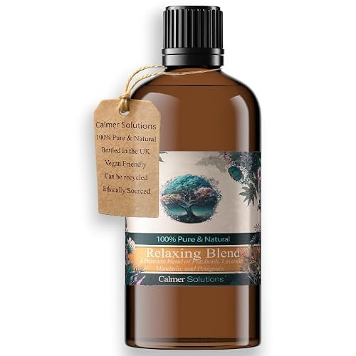 Calmer Solutions Lavender Relaxing Blend 100Ml – Petitgrain, Mandarin, Patchouli & With Coconut Oil – Calming Aromatherapy Essential Oil Blend For Stress Relief, Balance & Wellbeing
