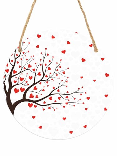 Love Tree Round Front Door Welcome Sign, 5.9 Inch Wall