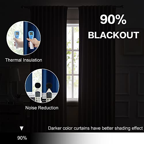 DUALIFE Navy Thermal Insulated Blackout Curtains for Bedroom Living Room,Back Tab/Rod Pocket Window Panels,52 by 84 Inch,Set of 2 by DUALIFE - Image 6