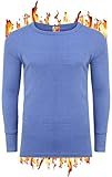Matériau confortable : indice TOG 0,45 - Maintient plus d'air chaud près de la peau. Notre sous-vêtement thermique pour homme est un mélange spécial de couche de base thermique à manches longues et col rond pour homme avec un tissu renforcé composé de 50 % de coton et 50 % de polyester qui garde le corps au chaud et évacue l’humidité, c’est pourquoi il est utilisé comme chemise thermique de base pour homme, sous-vêtement long en noir, blanc, bleu et anthracite.