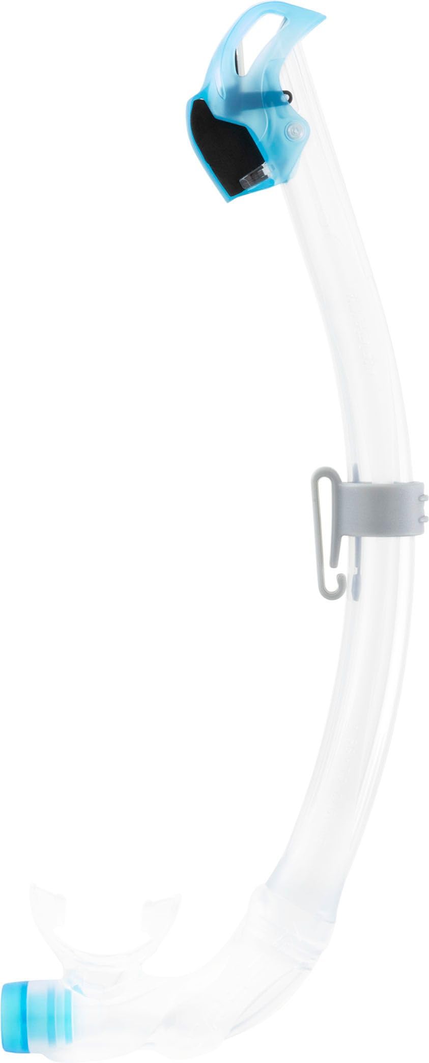 Cressi Seal Dry Snorkel, Tube equipped with Innovative Closed Cell System, ideal for Freediving and Snorkelling, Clear/Aquamarine, One Size Unisex