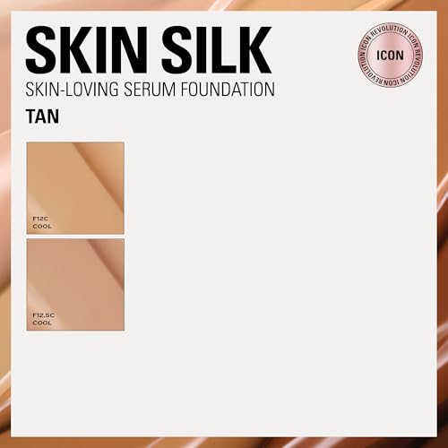 Image of Revolution Skin Silk Radiant Satin Serum Foundation, F12.5C Tan Skin Tones