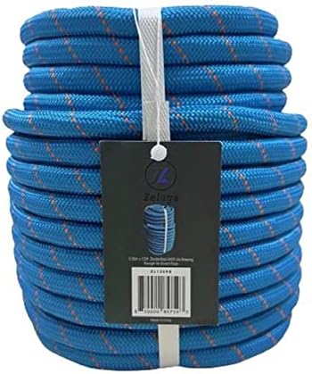 Zeluga ZL135RB 0.55in. x 125ft. Double Braid 8400 Lbs Breaking Strength No-Stretch Rope, Blue