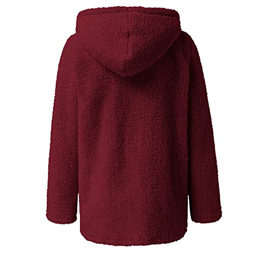 Winter Jackets for Women Fleece Warm Coat Fuzzy Hoodie zipped coat Long Sleeve Jacket Oversized Outwear with Pockets4