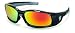 Crews SR11R Swagger Brash Look Polycarbonate Dual Lens Glasses with Polished Black Frame and Fire Mirror Lens